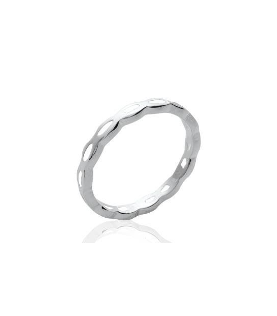 Bague En Argent Massif, Design Ajouré (à Jour) - Taille 53 - Occasion
