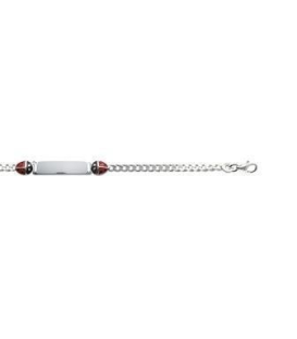 Gourmette bracelet coccinelle enfant en argent massif 