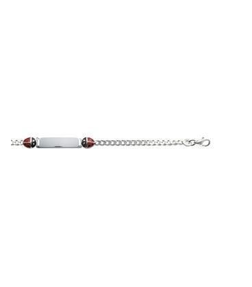 Gourmette bracelet coccinelle enfant en argent massif -1