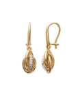 Boucles d'oreilles pendants plaqué or ovales incrustées de zirconium