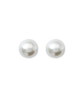Boucles d'oreilles perle de Majorque blanche plaqué or