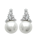 Boucles d'oreilles perle de Majorque et zirconium