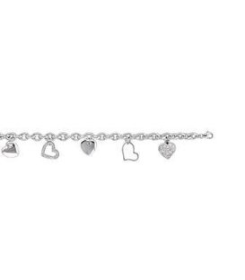 Bracelet SAINT VALENTIN argent massif breloques coeurs