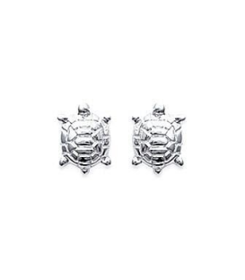 Boucles d'oreilles enfant tortue en argent massif