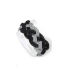  Bracelet acier tressé bicolore maillage gris et noir entrelacé-1