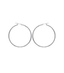 Boucles d'oreilles grande créole jonc acier