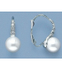 Boucles d'oreilles argent massif perle de Majorque et zirconias-1