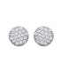 Boucles d'oreilles ronde plate en argent massif zirconium-1