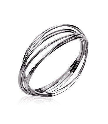 Bracelet semainier sept anneaux simple en argent massif -1