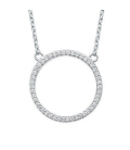 Collier sur chaine argent massif pendentif cercle de zirconium