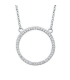 Collier sur chaine argent massif pendentif cercle de zirconium 