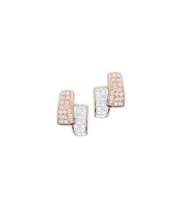 Boucles d'oreilles acier rose deux tons-1