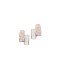 Boucles d'oreilles acier rose deux tons