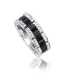 Bague mixte acier céramique noire et zirconium-1