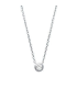 Ras de cou collier chaîne argent massif pendant zirconium blanc taillé diamant serti rond -1