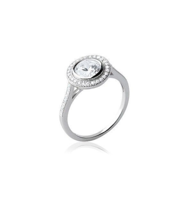 Bague argent massif beau zirconium solitaire-1