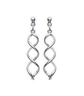 Boucles d'oreilles pendantes argent massif entrelacs