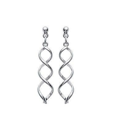 Boucles d'oreilles pendantes argent massif entrelacs-1