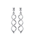 Boucles d'oreilles pendantes argent massif entrelacs