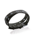 Bracelet lacet plat en cuir noir deux tours -2