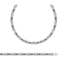 Collier homme motif tribal ruthénium en acier inoxydable