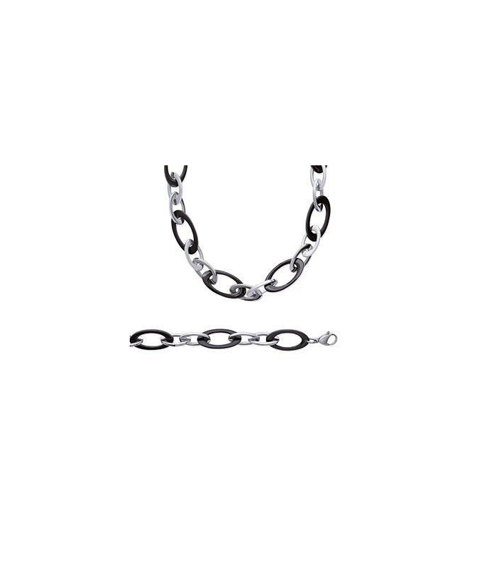 collier homme acier ruthénium inoxydable