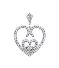 Pendentif coeur argent massif serti d'oxydes de zirconium