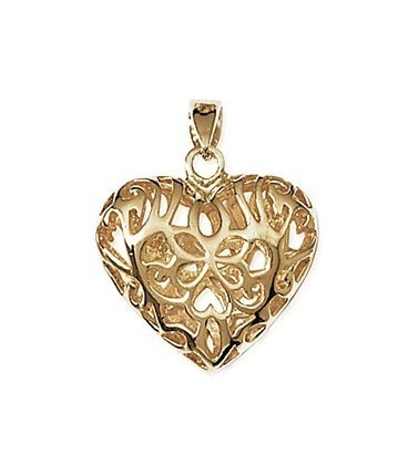 Pendentif plaqué or beau coeur voluptueux Pendentif plaqué or beau coeur voluptueux