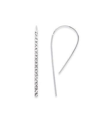 Boucles d'oreilles long pendant argent massif -1