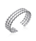 Bracelet femme argent massif perlé rigide ouvert -1