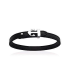 Bracelet homme plat en cuir noir acier-1