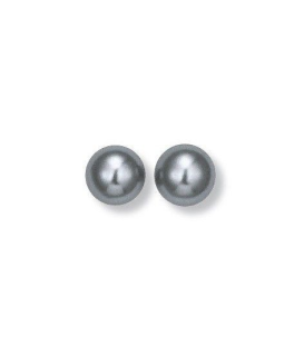 Boucles d'oreilles perle de Majorque grise