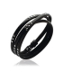 Bracelet homme en cuir noir clous d'acier-1