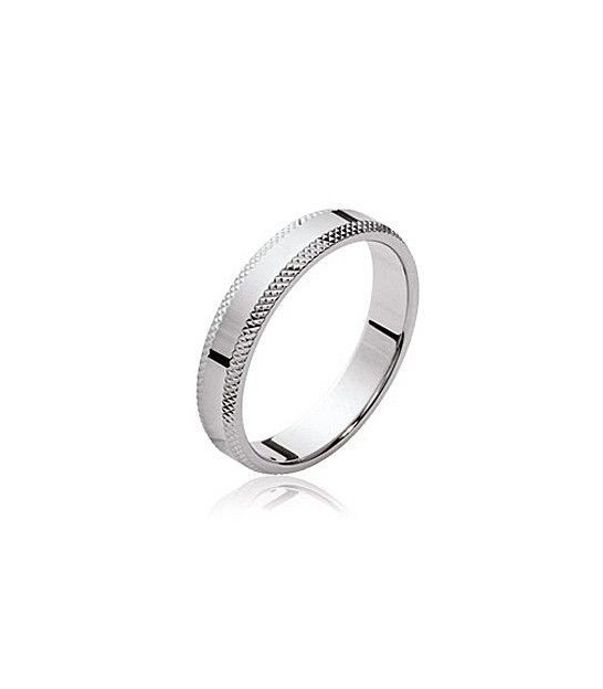 Bague Alliance Rétro Couleur Argent - Taille 58, Modèle 5243 - Bijou D'occasion Sans Marque
