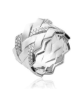 Belle bague tressée argent zirconium