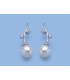 Boucles d'oreilles argent massif perle blanche de Majorque zirconium - 1 - 