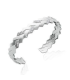 Jonc bracelet tressé argent massif et zirconium-1