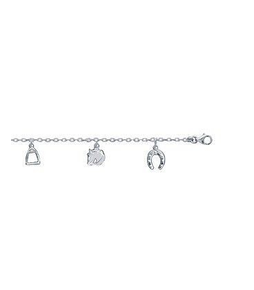 Petit bracelet argent massif breloques porte bonheur-3