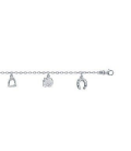 Petit bracelet argent massif breloques porte bonheur