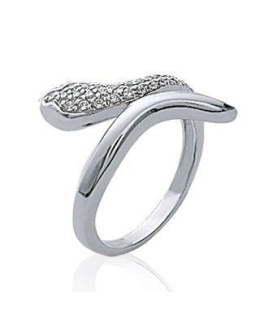 Bague argent massif serpent zirconium blancs