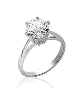 Bague argent massif beau zirconium griffé taillé solitaire