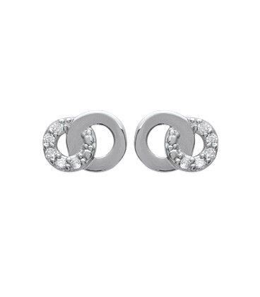 Boucles d'oreilles argent massif de zirconium-3