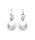 Boucles d'oreilles argent massif zirconium et perle blanche-2