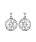 Boucles d'oreilles femme pendant ronde argent massif