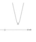 Collier chaîne argent massif pendant zirconium blanc taillé diamant