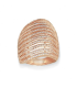 Grosse bague plaqué or rose vagues d'anneaux de zirconium-1