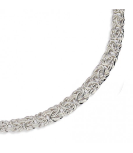 Gros collier argent massif en chute maille royale