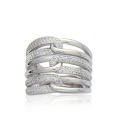 Grosse bague argent massif noeuds fantaisie entrelacs