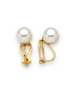 Clips boucles d'oreilles perle de MAJORQUE pour oreilles non percées