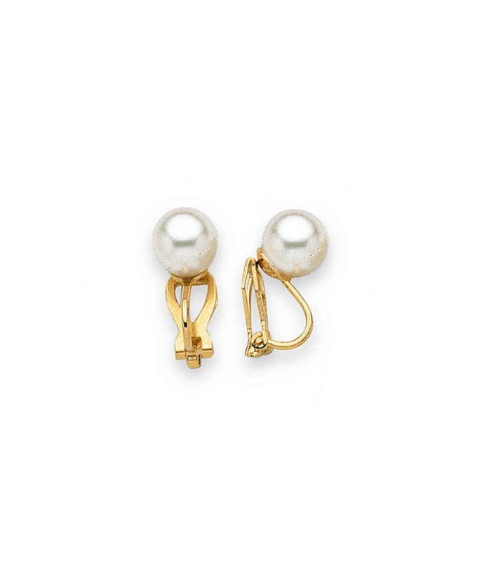 Boucles D'oreilles Vintage Clips Perle Dorée - Fantaisie Ancienne Paris